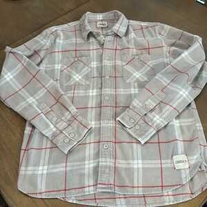 Liberty Clothing Men’s Large Plaid Button-Down Shirt with Canaca Logo – …